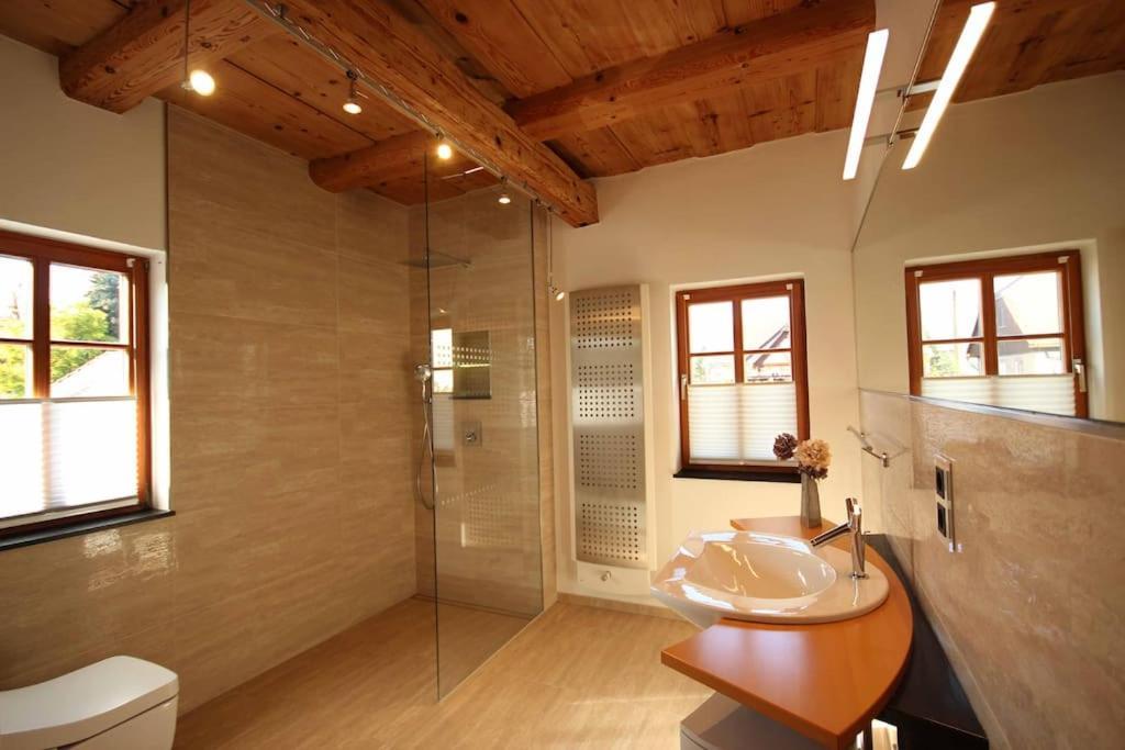 Komfort-Ferienwohnung "Zur Schmiedebruecke" Großschönau Esterno foto